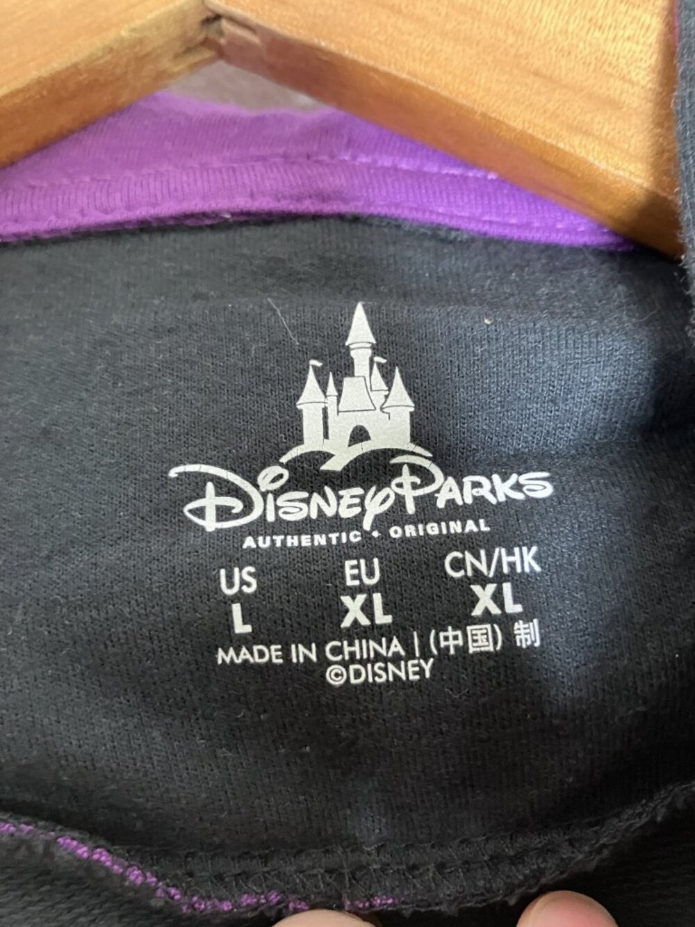 Disney Parks Maleficent Horns Hoodie Women's L Black Purple Green Full Zip - Picture 4 of 9